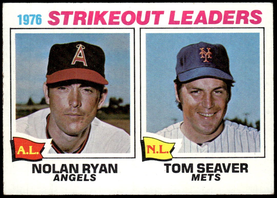 1977 Topps #6 1976 Strikeout Leaders (Nolan Ryan / Tom Seaver) F5