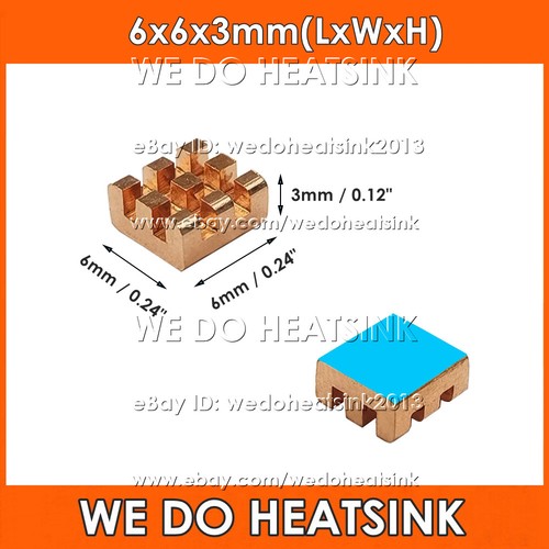 5/10pcs DIY Useful 100% Pure Copper Heatsink Without or With Thermal Tape - Afbeelding 16 van 180