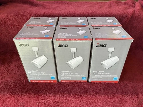 (6) JUNO Cone Trac-Lites R600L 9.5W LED 879 Lumens~New--Free Ship