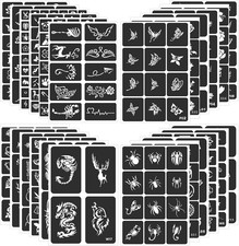 Henna Stencils 24 Sheets 400 Reusable Tattoo Stencils for Kids Teens Adults,