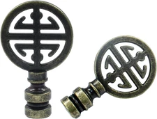 2 Pcs Lamp Finial, Decorative Finials for Lamp Shades, Antique Brass Lamp Finial