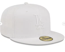 New Era Los Angeles LA Dodgers White on White 59FIFTY Fitted Hat