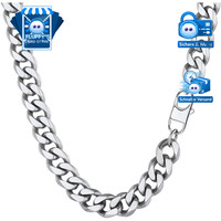 Halskette Panzerkette 3-12Mm Breit Edelstahl 36-76Cm Hip-Hop Kette Herren Jungen