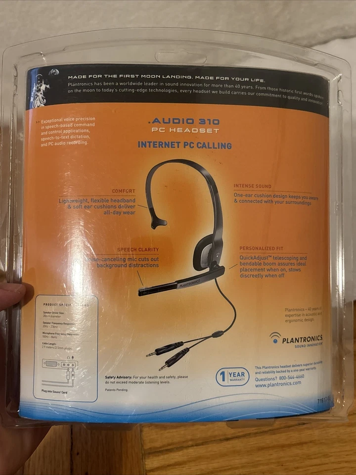 Plantronics Audio 320 Multimedia Headset NEW IN BOX FREE SHIPPING - Image 4 of 4