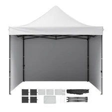 Pop Up Canopy Tent Outdoor Gazebo Tent 10x10FT with Sidewalls & Bag White