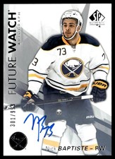2016-17 SP Authentic Nick Baptiste Rookie Auto 301/999 Buffalo Sabres #167