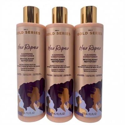 3 Pack Pantene Pro-V Gold Series Hair Repair Conditioner Revitalisant 9.1 oz