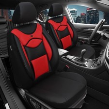 2x Sitzbezüge passend für Opel Adam ab 2013-2019 (Schwarz-Rot) | PRIME