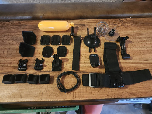 GoPro Accessory Bundle Mounts Straps Float Handle Suction Cup Black/Yellow