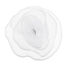 6.7 Inch Large Satin Fabric Flower Brooch, White