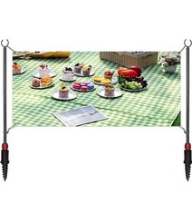 Adjustable Banner Pole with Stake, Outdoor Banner Stand, Portable Display Pol...