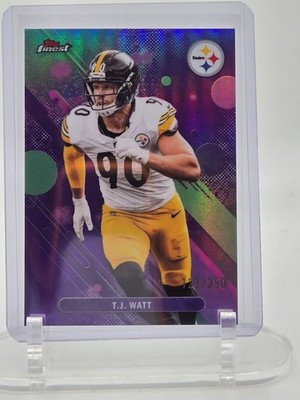 2025 Topps Finest #99 T.J. Watt Purple Refractor #/250