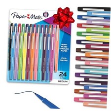 Felt Tip Pens, Flair Marker Pens, Medium Point, Assorted, 24 Count - Home,
