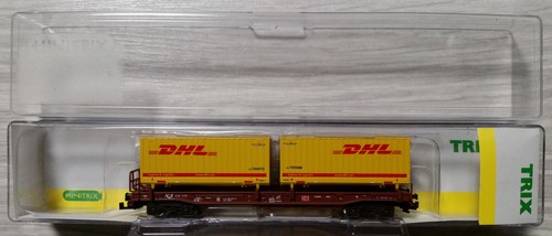 Minitrix 15272-01 Einheitstaschenwagen DB AG DHL (31 80 450 9 221-6) Spur N | Condition: Gebraucht