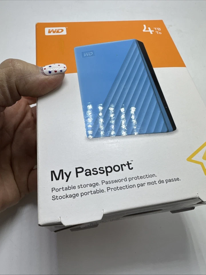 WD WDBPKJ0040BBL-WESN My Passport 4TB External Hard Drive New In Box Blue - Image 4 of 4