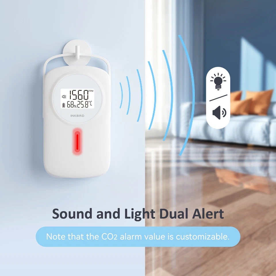INKBIRD Indoor Air Quality Monitor 3 in 1 CO2 Temperature and Humidity Detector - image 3 of 4