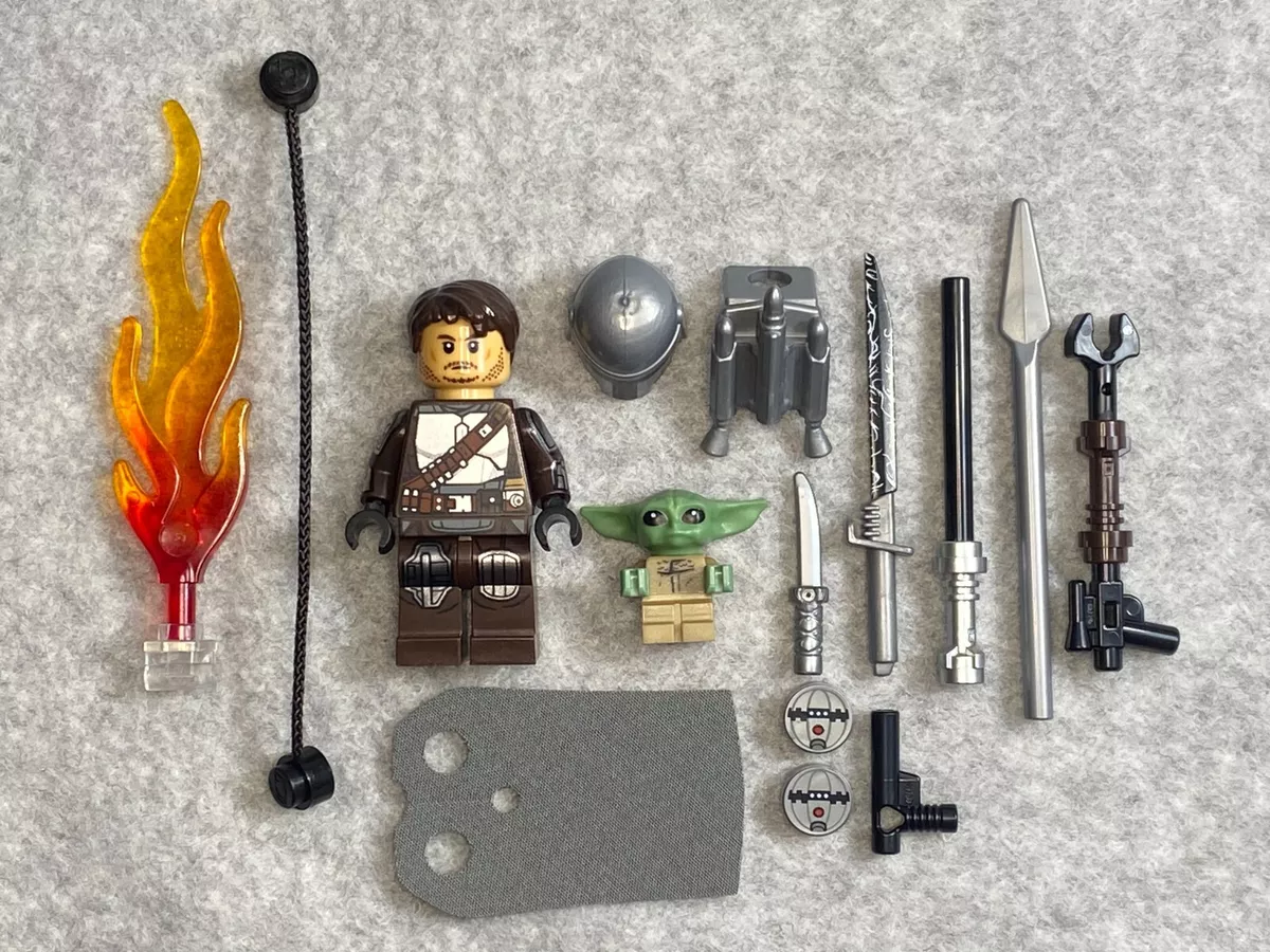 LEGO Mandalorian & Grogu, HAIR Custom Darksaber SILVER 75325 Din Djarin  WEAPONS!