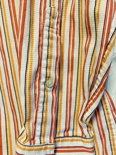 Vintage Reunion Button Up Shirt Mens XL Multicolor Stripe Long Sleeve Casual - Picture 4 of 5