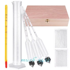 Alcohol Hydrometer Proof & Tralle Meter Distilling Tester Spirit Scale 0-100%