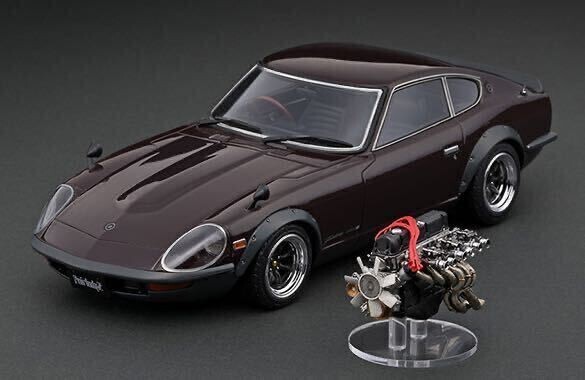 1/18 Ignition model Nissan Fairlady 240ZG (HS30) Maroon With 1/18 Ignition model Nissan Fairlady 240ZG (HS30) Maroon With