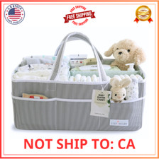 Lily Miles Baby Diaper Caddy Organizer Tote Extra Large Gray Mint