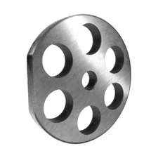 Grinder plate with 1 flat edge for #22 Grinders, Butcher Boy, with 3/4" holes