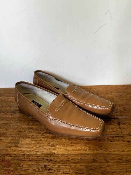 💥 ECCO Leather Loafers Ballet Flats Brogues Moccasin 8.5 39.5