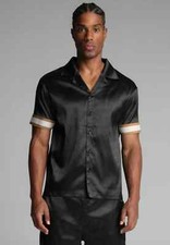SikSilk Mens Black Resort Shirt Medium