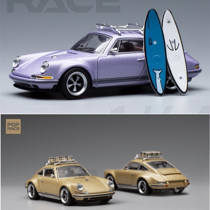 POP RACE 1:64 Singer 964 Gold / Purple Diecast Model Car