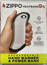 Zippo Silver HeatBank 9s Rechargeable Power Bank 5200 MAH Hand Warmer New In Box