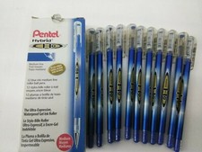 pentel K108R- Pentel Hybrid H2 Gel Ink Stick Roller Ball Pen, med blue 11pcs 