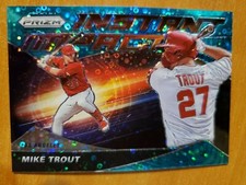 2020 Panini Instant Impact Teal Donut Circles Prizm Mike Trout Card #II 13/15