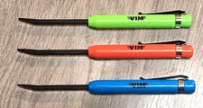 VIM Tools 3pc Mini Pocket Pry Bar Set w/Pocket Clip & Magnet Green, Orange, Blue