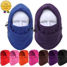Adjustable Size 6in1 Winter Fleece Full Face Mask Neck Gaiter Tube Balaclava Hat