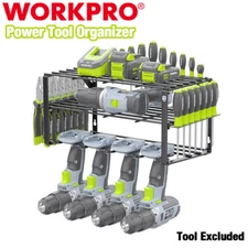 WORKPRO Power Tool Organizer Wall Mounted Power Tool Holder 3-Tiers Storage Rack