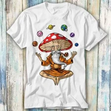 Magic Mushroom Buddha OM Planet Meditation T Shirt Meme Gift Top Tee Unisex 1168
