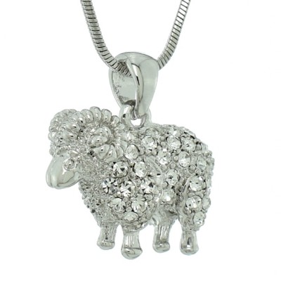 RAM Pendant Made With Swarovski Crystal Taurus Zodiac Necklace Gift 18'' Chain