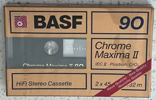 1x BASF Chrome Maxima II 90 Cassette Tape 1988 Vintage Germany SEALED