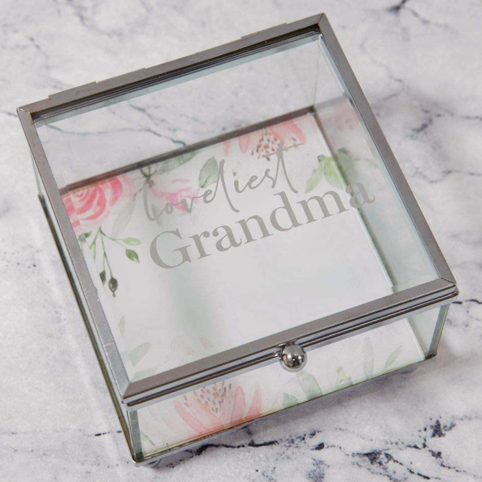 Glass Trinket Box Gift For Grandma Jewellery Box Grandmother Gift Mother's Day