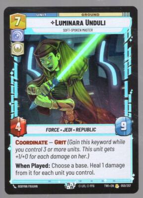 Star Wars Unlimited TotR Foil Card TWI050 Luminara Unduli
