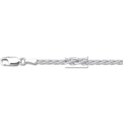 14k Weißgold Korb Seil Runde Weizen Gliederkette Halskette 2 mm 22'' 9 grm WSP050