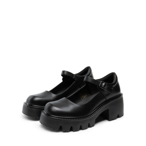 Women Round Toe Mary Janes Low Heel Buckle Shoe Lady Comfort Platform Dress Pump - Picture 11 of 23