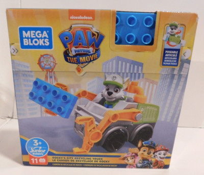 Mega Blocks Paw Patrol Rocky's City Recycling Truck 11 Pieces Brand New