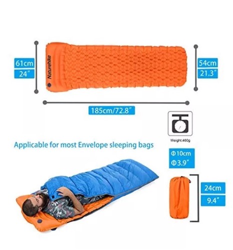 Naturehike Ultra light Sleeping Camping Air Pads with Only 440 g ,green - Picture 6 of 10