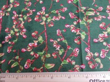 Fat Quarter-Holly Branches on Green Christmas fabric