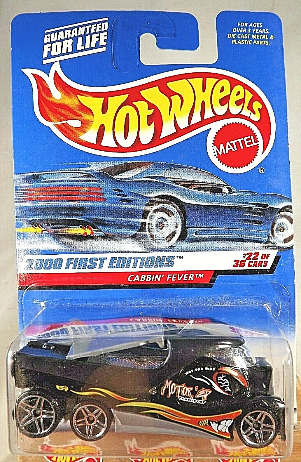 2000 Hot Wheels #82 First Editions 22/36 CABBIN' FEVER Black/Gray w/Chrome PR5sp