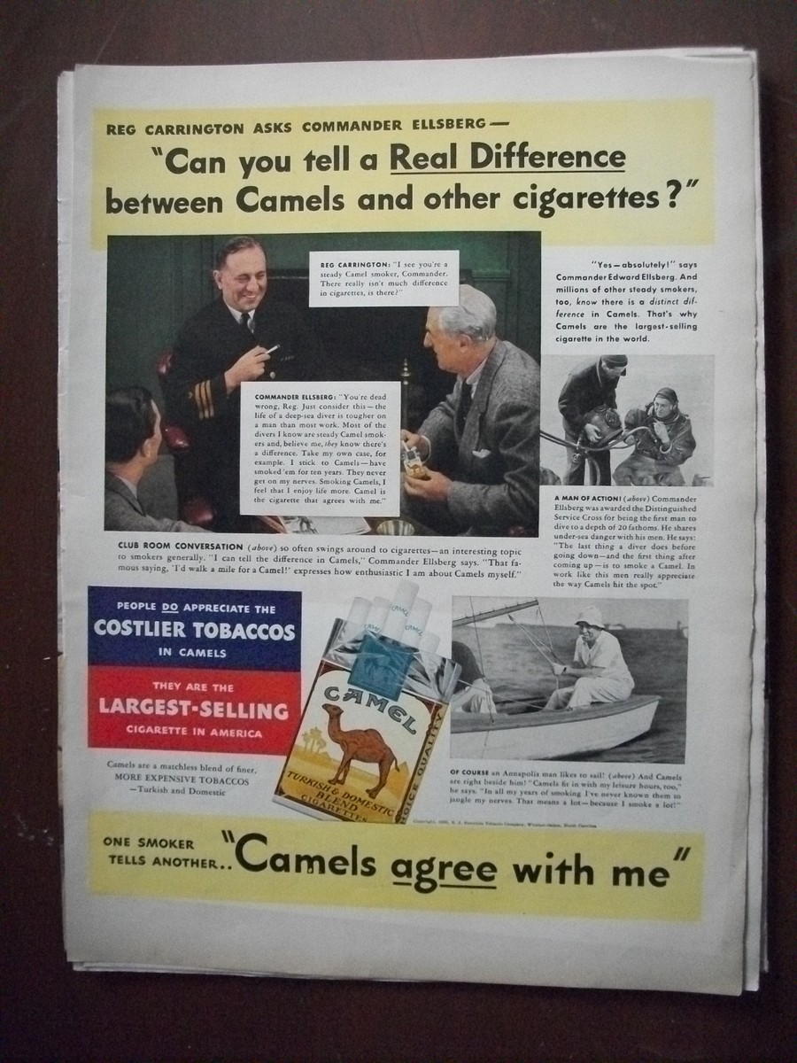 why are camel cigarettes so expensive Vintage Cigarette Ad Spokespeople 1936 Ad Camel Cigarettes Tobacco
