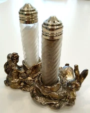 Vintage Arthur Court Silver Pewter Rabbit in Cabbage Patch 1998