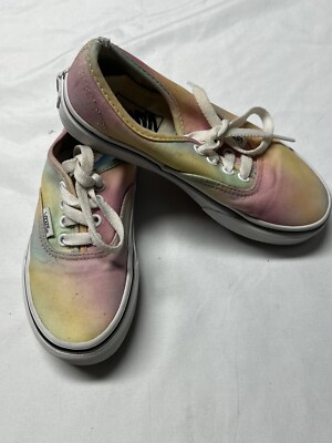 Vans Girls Youth Size 13 Pastel Rainbow Tie Dye Canvas Sneakers