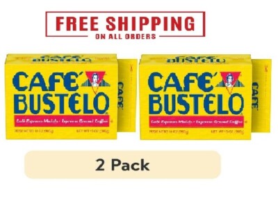 (2 pack) Cafe Bustelo,Espresso Style Dark Roast Ground Coffee,Vacuum Packed 10oz